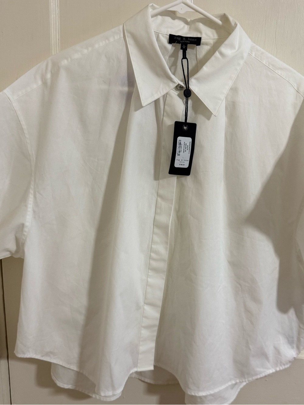 rag & bone White Short-Sleeve Button Front Blouse